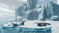 One of two shores on the iceberg