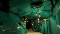 A tunnel within one of the many caves