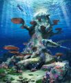 An updated version of the Brain Coral which now produces air bubbles.