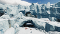 Icy bridge formations found within the biome