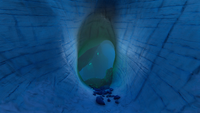 Entrance to the southern underwater cave, as seen from within the Glacial Connection lake