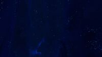 A part of a cave in one of the icebergs