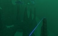 An example of the Power Transmitters transmitting over long distances on top of the Sparse Reef rock spires.