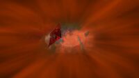 Taking damage from the eruption