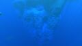 The underside of a large iceberg