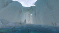A waterfall on the eastern side of the biome