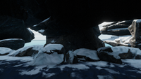 A cave that opens up to a cliff