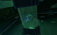 A specimen tank with what seems to be a Crabsquid egg within